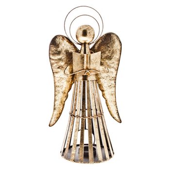 Kovový anděl-svícen zlatý