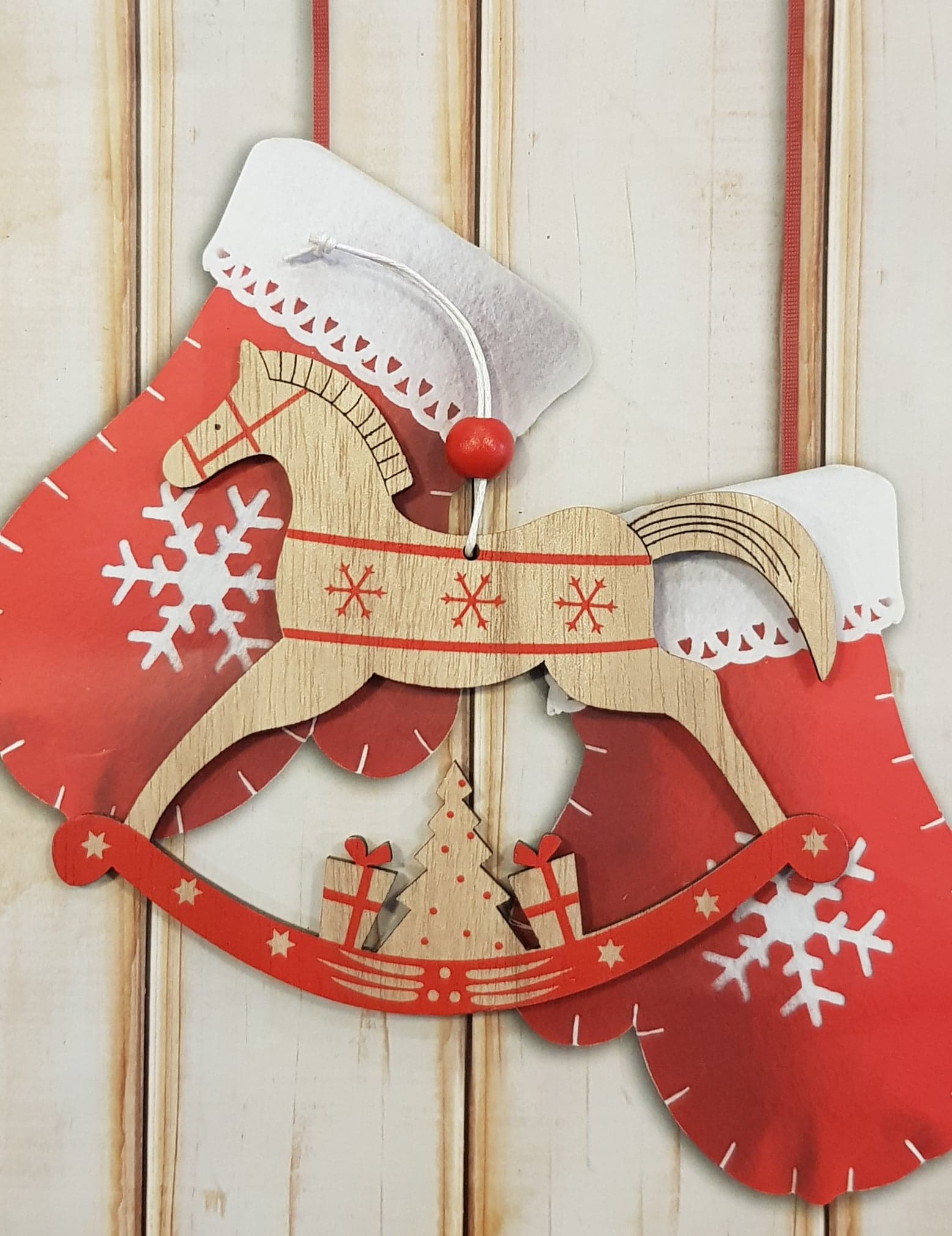 Vánoční dekorace-Houpací koník k zavěšení*