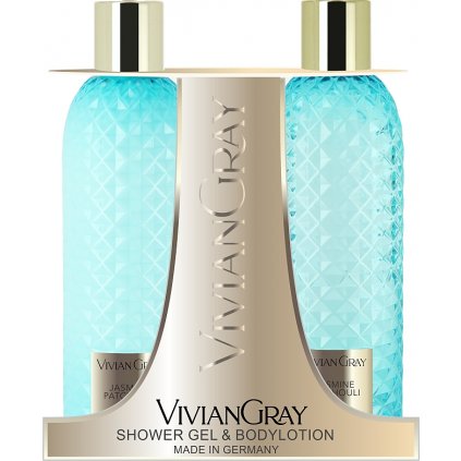 Luxusní SET Sprchový gel a Tělové mléko Vivian Gray CRYSTAL Jasmín a Patchouli